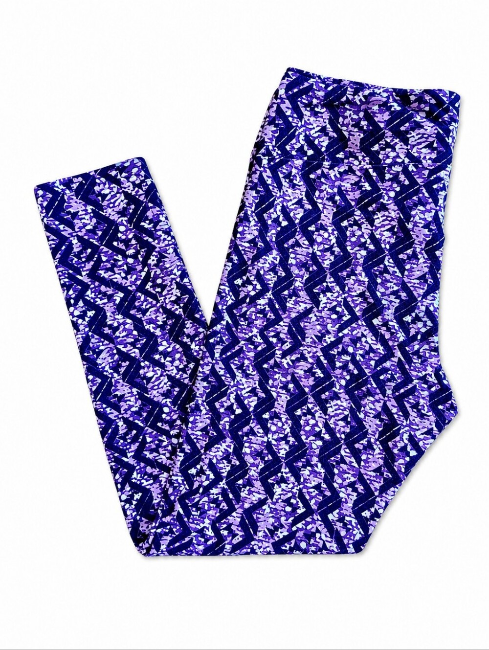 Lularoe Buttery Soft Purple Geometric Tall And Curvy TC Leggings